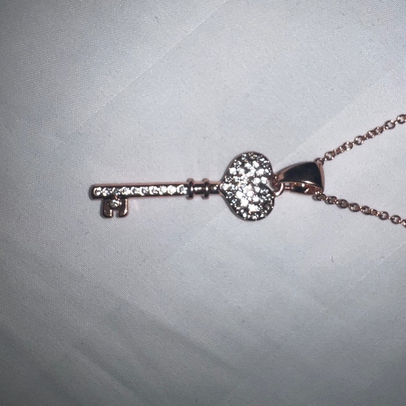 Rose Gold and Diamond Key Necklace - Picture 1 of 2